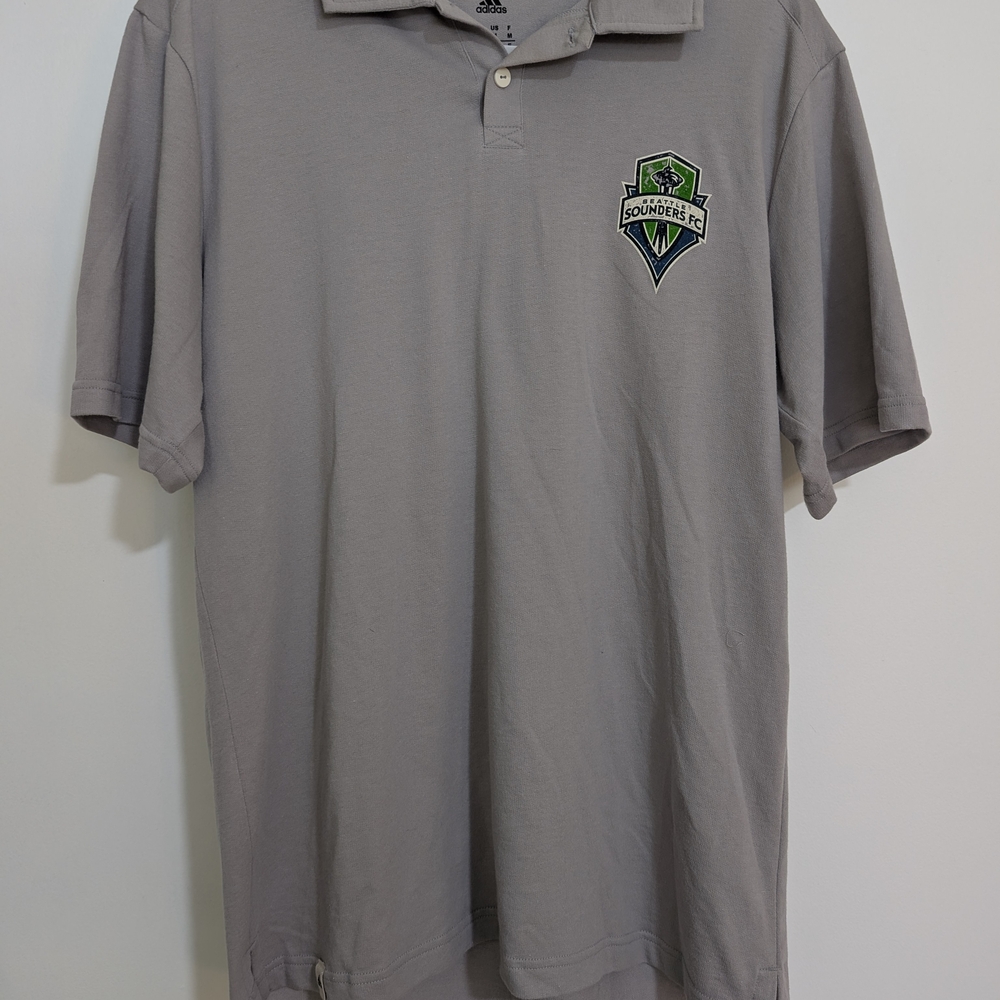 Adidas Gray Polo with Embroidered Crest